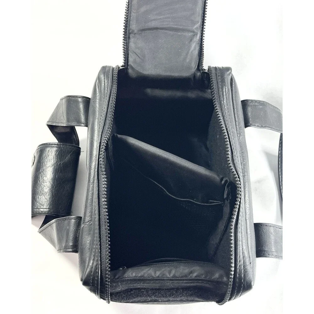 Vintage Z STREET Leather Camera Camcorder Zipper Bag with Handle